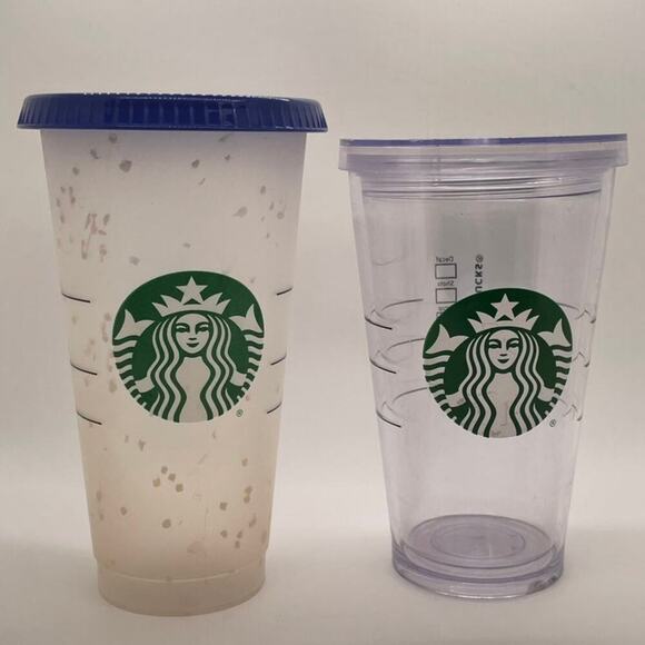 2‎ Starbucks Cups (Confetti & Plain) - Picture 1 of 7